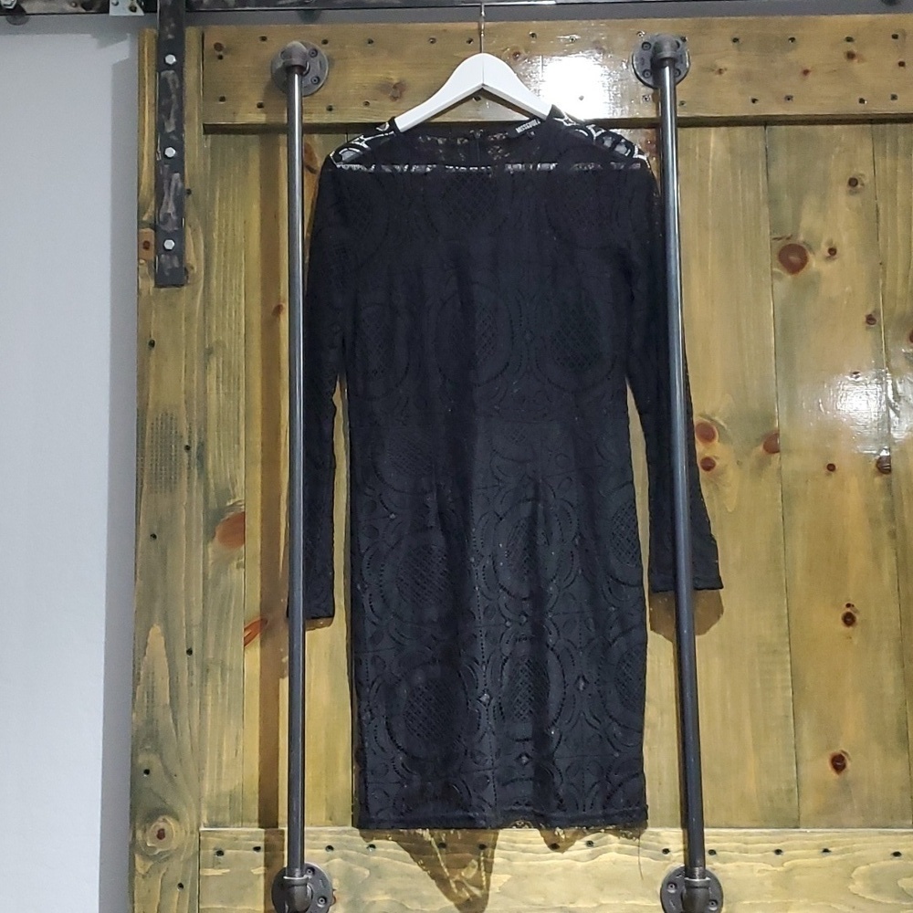 MISSGUIDED BLACK LACE DRESS W STRETCH SIZE 12 WHIMSIGOTH BABYDOLL